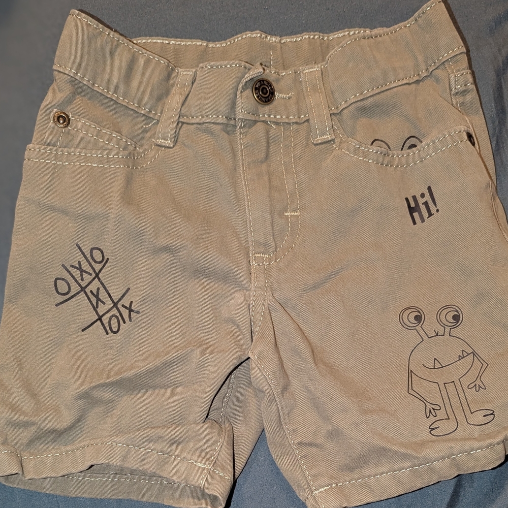 Wrangler Tan Shorts with Playful Doodles